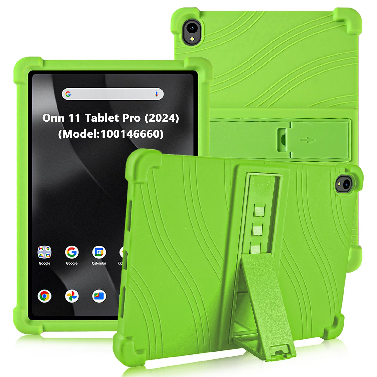 ATOOZ for Walmart Onn.11 inch Tablet Pro Case 2024 (Model:100146660),Silicone Kids Case for Onn 11 Tablet Pro with Stand (Green)