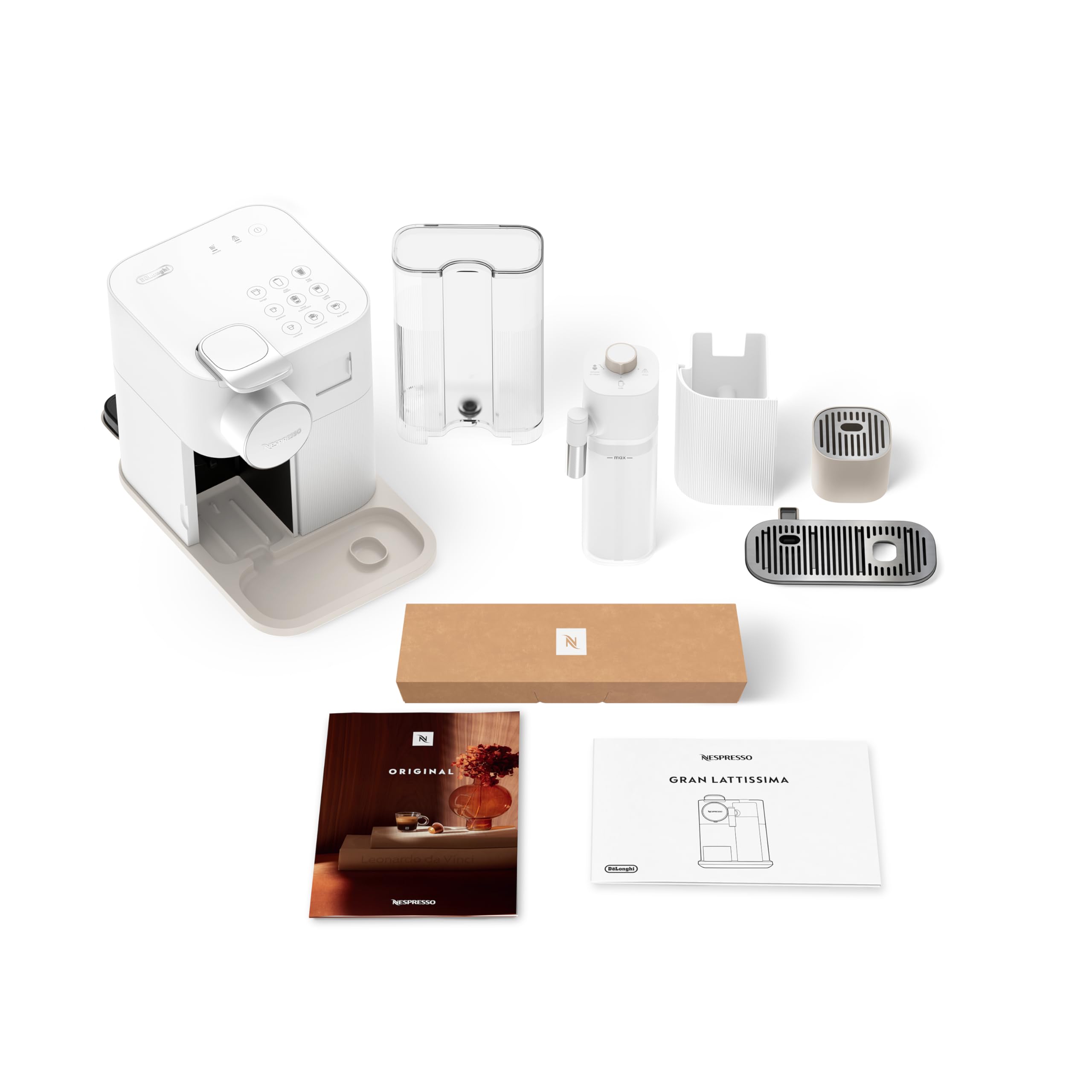De'Longhi Nespresso Gran Lattissima EN640.W, Cafetera Automática, Cafetera de Cápsulas Monodosis, Leche Espumada Automática, Presión 19 Bares, Cappuccino, Latte, 1400W, Blanco Fresco Vitalidad