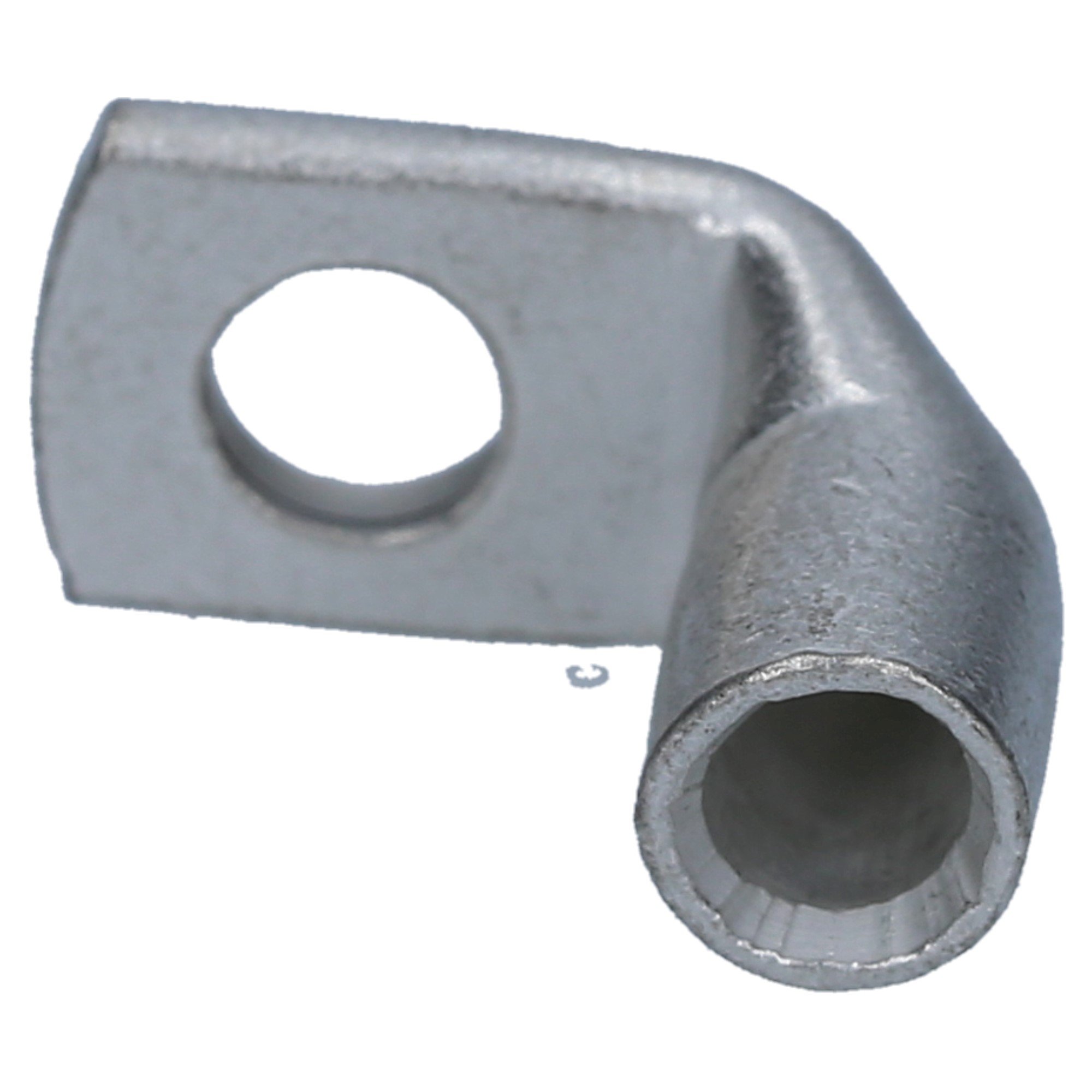 Kalitec 100x Cosse de Câble Coudée 90° 10 mm² M5, Cuivre Étamé A2-L5 | Connecteur tubulaire non isolé pour installation électrique, auto et jardin avec trou d'inspection pour sertissage.