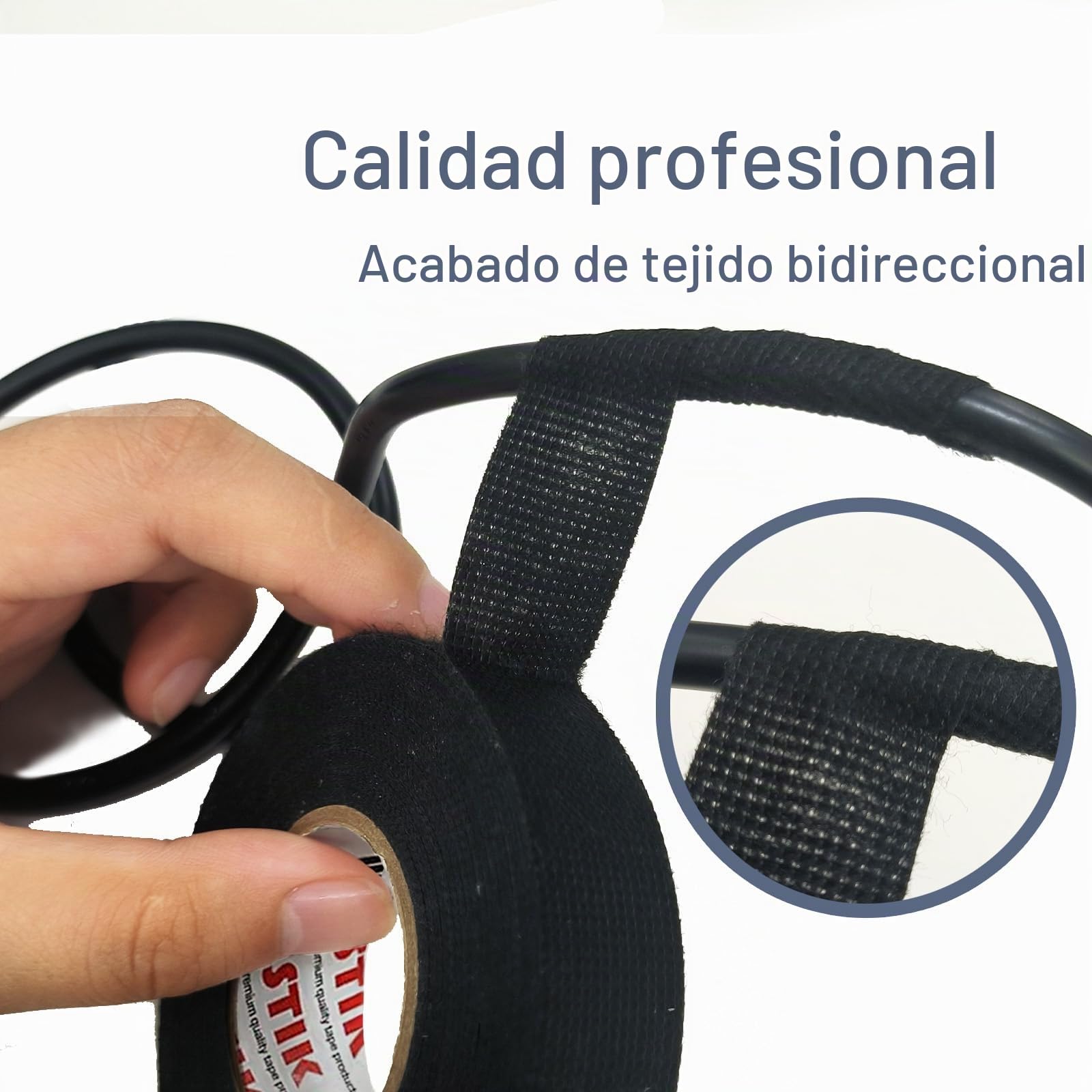 WELSTIKK 10 rollos de Cinta aislante cables eléctricos - 19 mm x 15 m - Cinta negra para cables, Cinta eléctrica para arneses de automoción