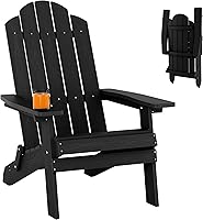 Vista 32 de MXIMU Silla Adirondack plegable para exteriores: fácil montaje y cómodas sillas Adirondack - Sillas plegables compuestas para hoguera - Silla