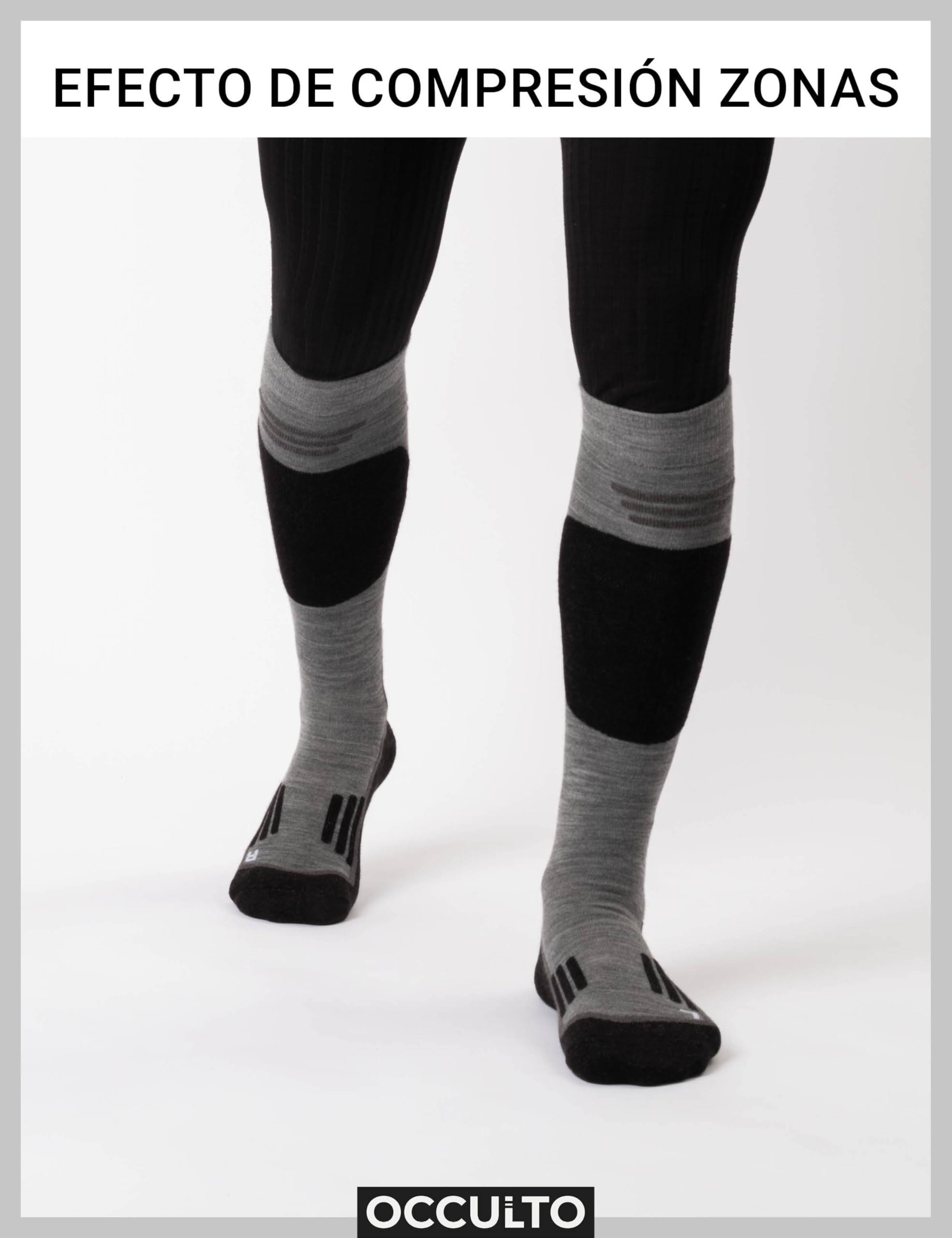 Occulto Calcetines de Esquí de Lana Merino para Hombre & Mujer 2 pares (modelo: Toni)