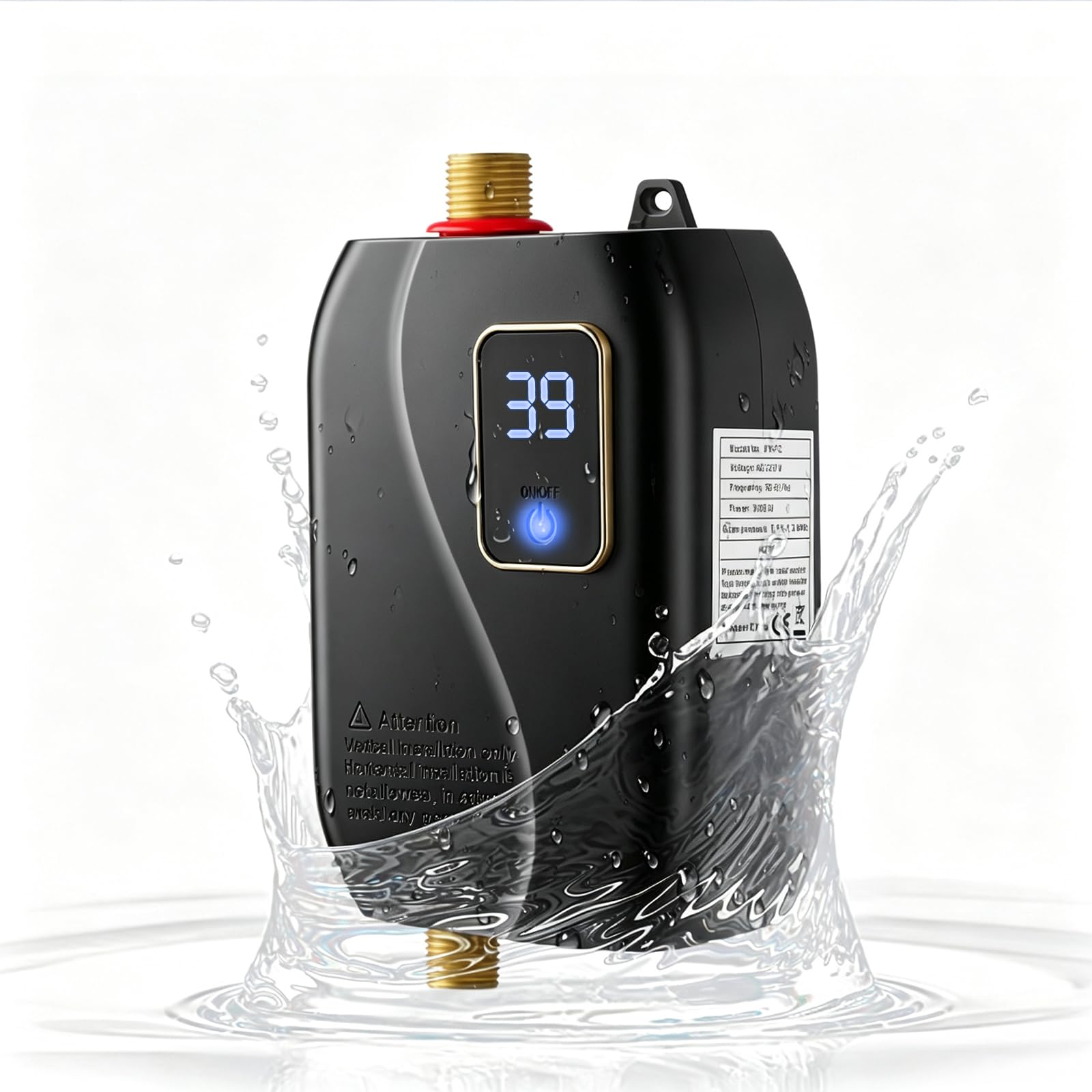 3000W 220V Tankless Water Heater, Portable Under Sink Heater