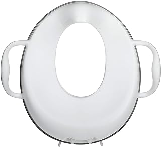 Nuby Toilet Seat Trainer – Non-Slip | Easy-Grip Handles | Splash Guard| Suitable for 12+ Months (White)