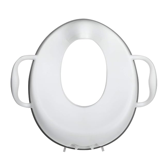 Nuby Easy Grip Safety Toilet Seat Trainer with Integrated Splash Guard for Toddlers Kids White 1 Count