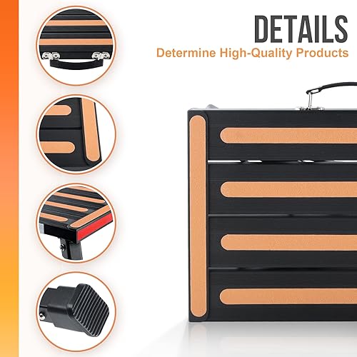 Miniatura 3 de Escalones de seguridad para autocaravana, escalón de plataforma plegable ajustable de altura con superficie antideslizante de 17 x 12 pulgadas,