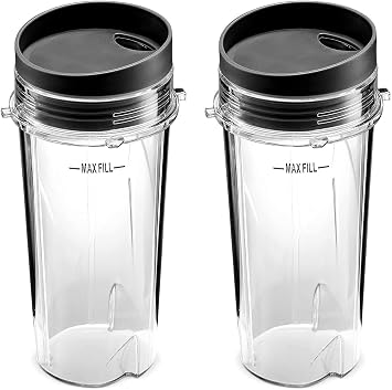 Ninja Single Serve 16-Ounce Cup Set for BL770 BL780 BL660 Professional Blender Pack of 2