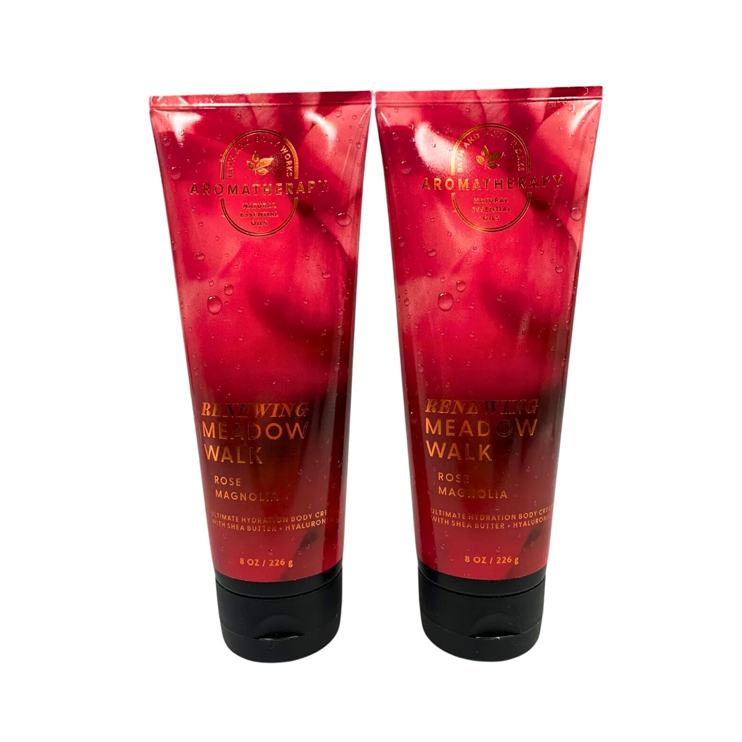 Bath & Body Works Body Cream, 8oz Each, Set of 2 - Aloe, Vitamin E, Shea (Rose Magnolia)