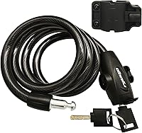 RYANGO Heavy Duty Bike Cable Lock with Bracket & 2 Keys - 12mm Anti-Theft for Road, Mountain Bikes, Scooters (1150mm)