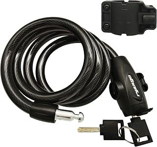 RYANGO Heavy Duty Bike Cable Lock with Bracket & 2 Keys - 12mm Anti-Theft for Road, Mountain Bikes, Scooters (1150mm)