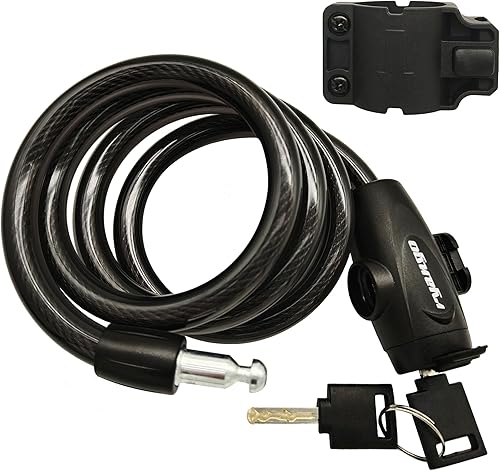 Candado de bicicleta, cerraduras de bicicleta resistentes antirrobo, cable de bloqueo de bicicleta con soporte de montaje y 2 llaves, cerraduras de