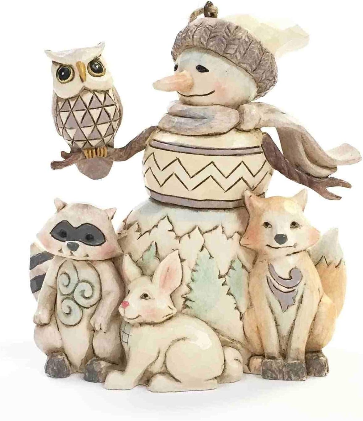 Enesco Jim Shore Heartwood Creek White Woodland Snowman Ornament