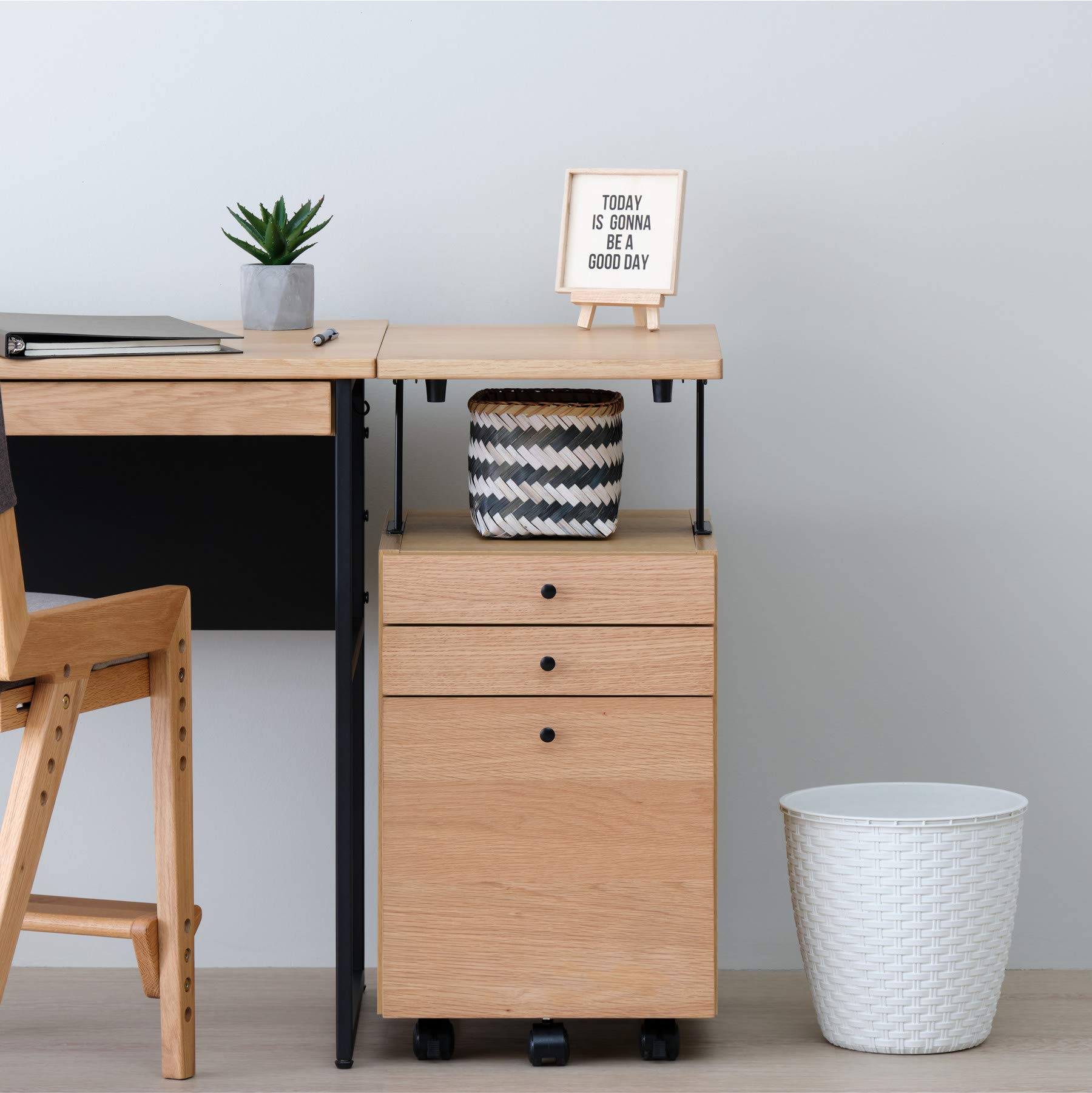 一生紀 フェロー ワゴン デスクワゴン 3段チェスト 脇机 A あお様一生