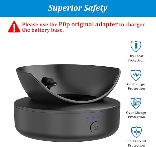 Miniatura 4 de PlusAcc Base de batería para Pp - Soporte de cargador portátil de 5000 mAh, 9 horas de reproducción, sin sonido amortiguado, estación de carga