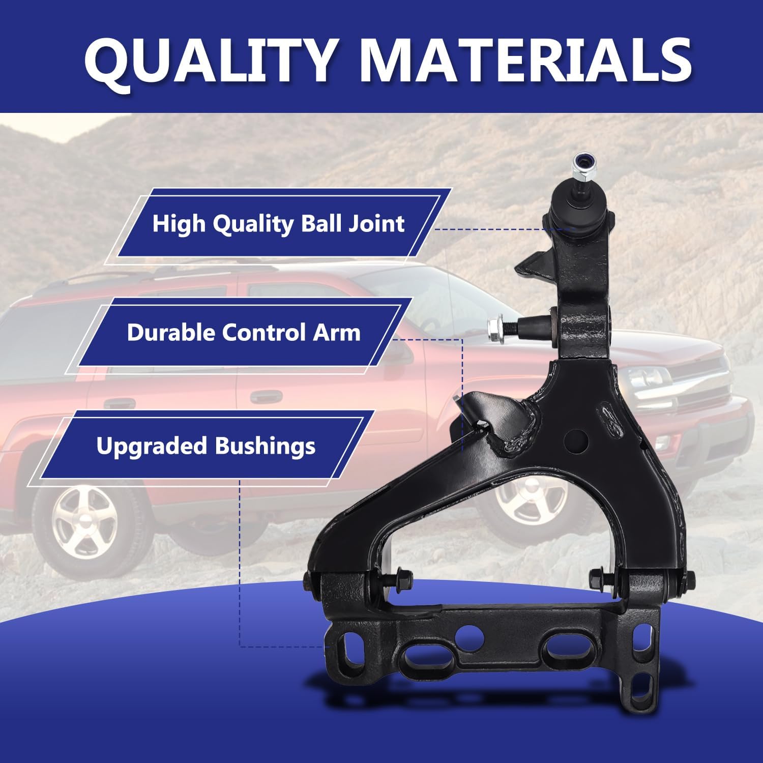 Control Arm, Replacement For Front Lower Control Arm With Ball Joint Compatible With 2004-2007 Chevrolet Trailblazer 2004-2007 Buick Rainier 2004-2007 Gmc Envoy- 2 Pcs