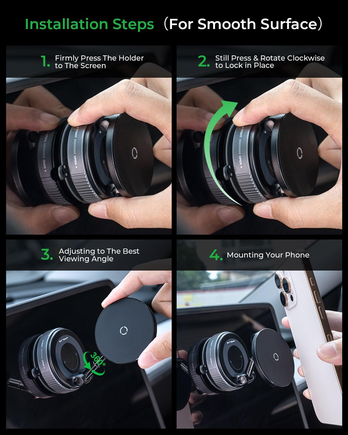 MRGLAS 2026 Upgraded for iPhone MagSafe Car Mount Charger,15W Magnetic Wireless Car Charger with Stronger Suction Cup, Hands-Free Phone Holder for iPhone 17/16/15/14/13/12 Pro Max