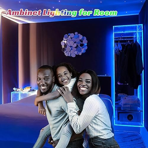 Miniatura 3 de CHARKEE Tira de luces LED de 130 pies (2 rollos de 65.6 pies), ultra largas RGB 5050 que cambian de color, kit de tiras de luz LED con control