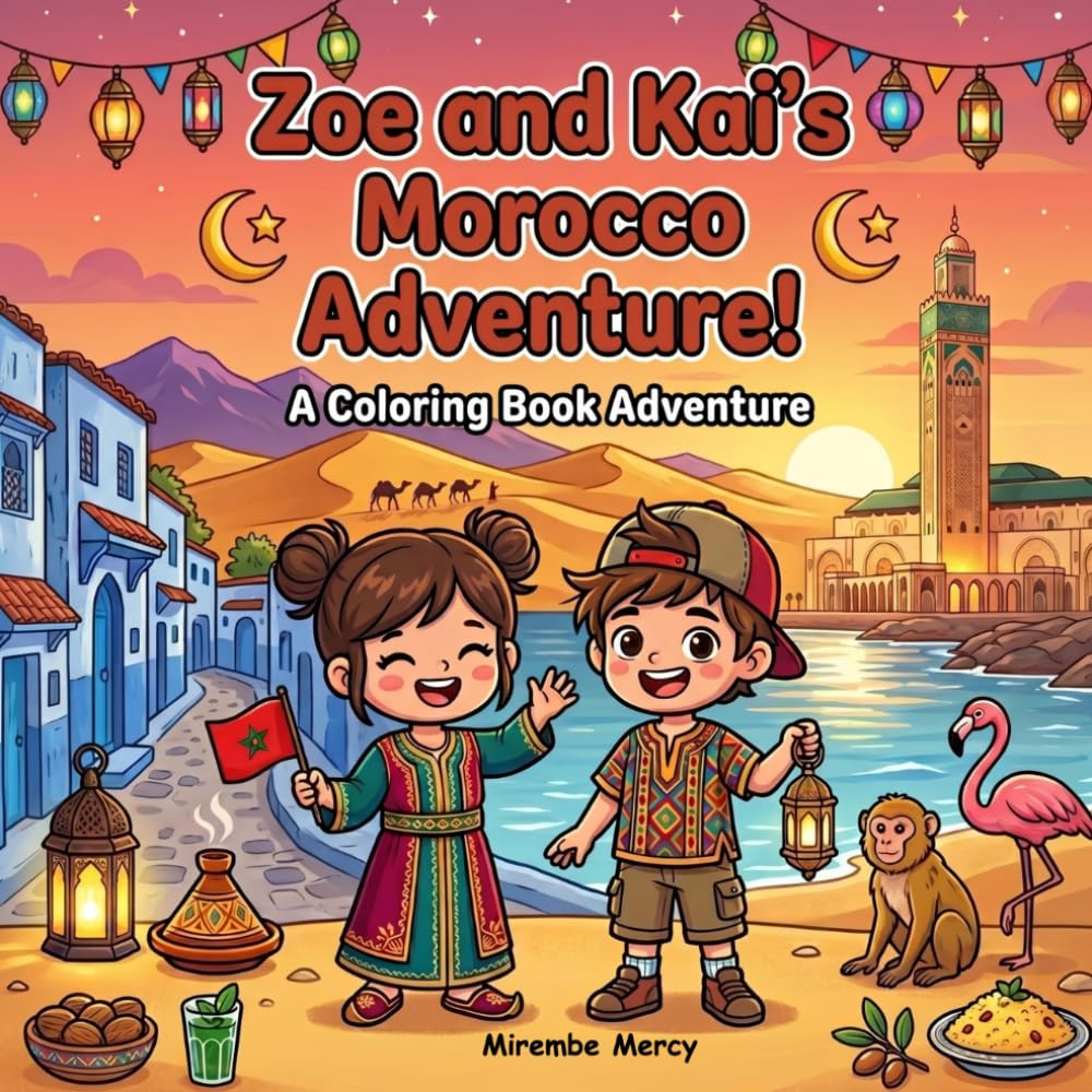 Zoe and Kai's Morocco Adventure Coloring Book: A Fun Travel Coloring and Activity Book for Kids | Discover Marrakech, the Sahara Desert, Camels, ... More! (Around the World Coloring Adventures)