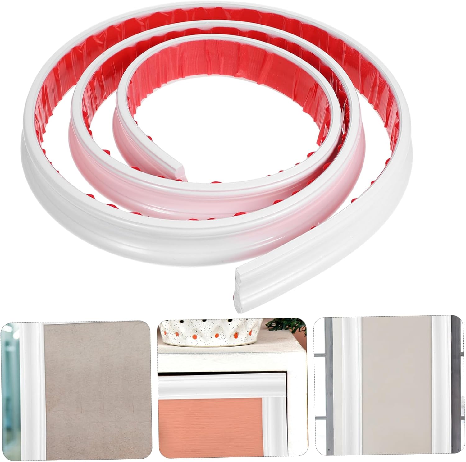 Self-Adhesive Wall Borders 2m Molding Trim for Wall Edge Ceiling and Countertop Easy Install