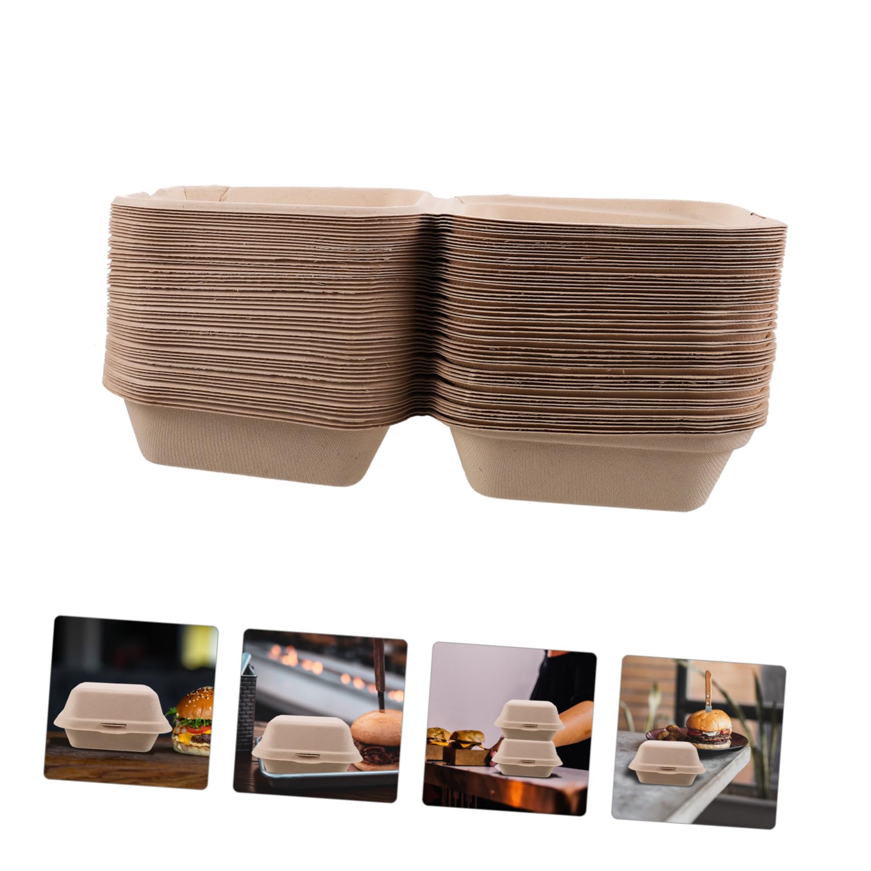 BESTonZON 50pezzi Scatole Per Hamburger Monouso Da Asporto Pz Scatole Per Conservare Panini Di Olio Adatte Per Frigorifero e Congelatore