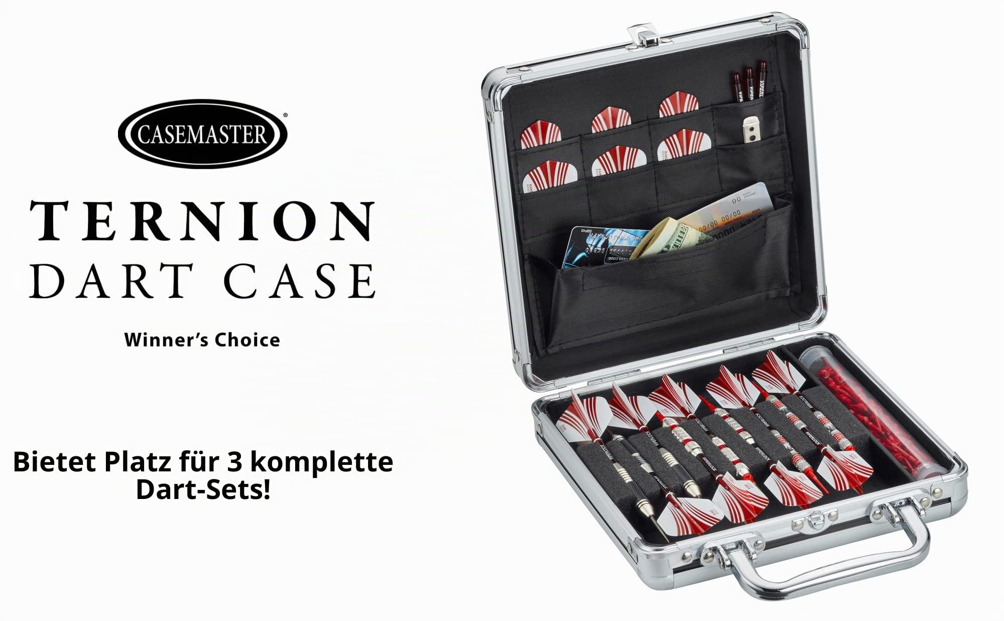 Casemaster Ternion Aluminium-Aufbewahrungs-/Reisekoffer, Schwarz, Оne Расk
