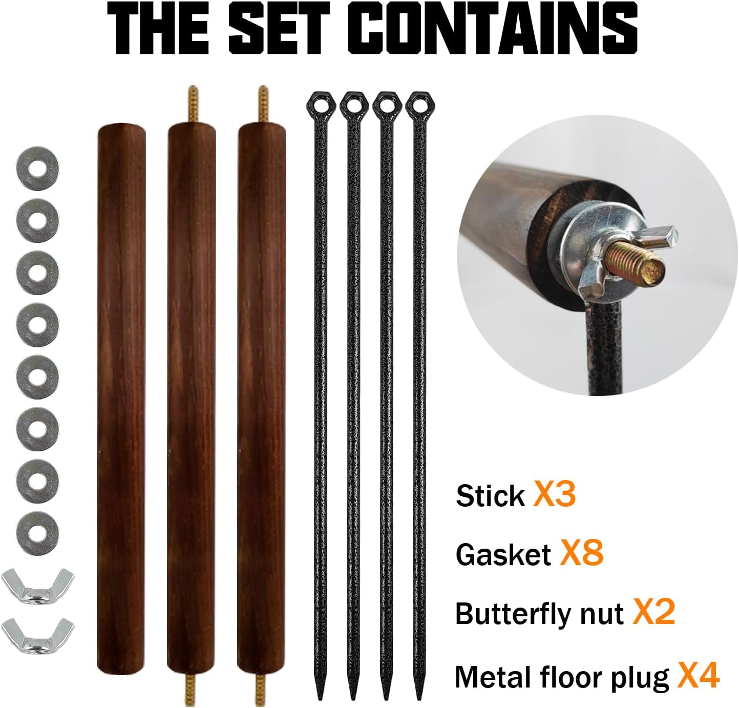 2 PCS Chicken Toys,Extra Long Chicken Perch Toys,Woodern Chickens Roosts and Perches Stand Training Perch for Poultry Rooster Chicks Large Bird Chicks Parrot, 44.88” Long (Antique Color)