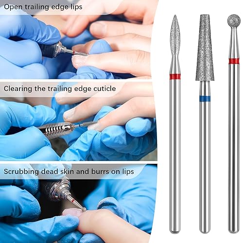 Miniatura 10 de Rolybag Bandas de lijado para taladro de uñas, 240 piezas, 3 colores, grano fino grueso, juego de arena Efile 80#120#180#240#, 2 brocas de uñas de