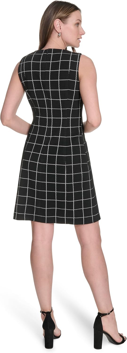 Tommy Hilfiger Womens Sleevless Pockets Button Detailing on Pocket Shift Dress - Image 4