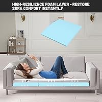 Vista 7 de Soporte de cojín de sofá para asiento caído, 20 x 20 pulgadas, espuma curvada de alta densidad, soporte de sofá para debajo de los cojines, juego