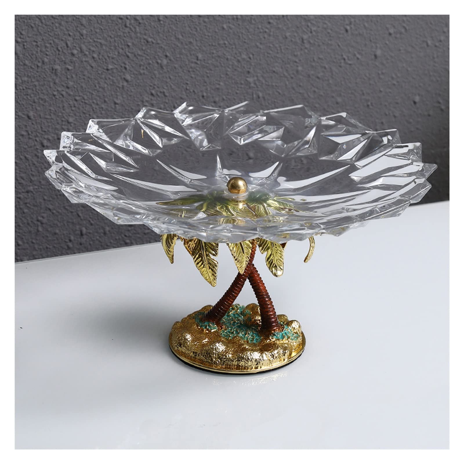 GTHTUHFD Crystal Glass Dried Fruit Plate,Snacks Candy Display Stand Storage Tray,Coffee Table Afternoon Tea Tableware Decorative,Fruit Bowl