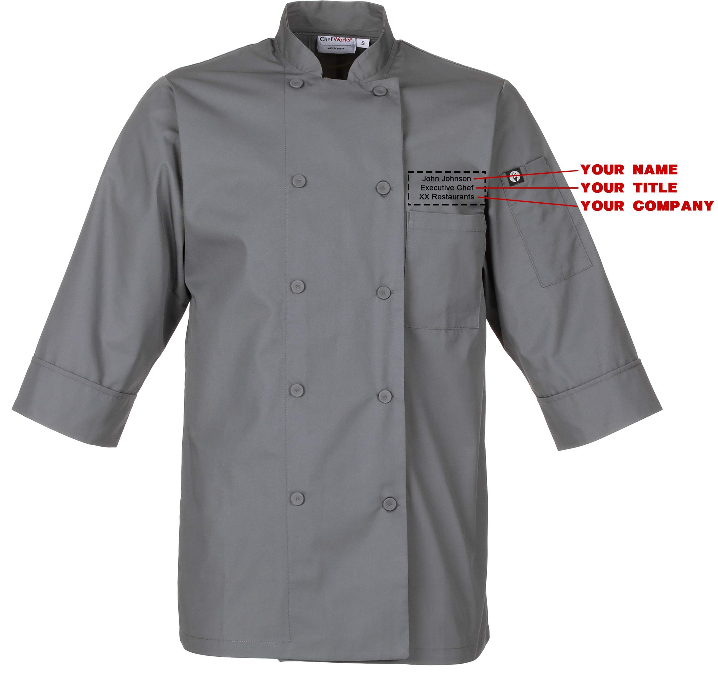Chef Works Men's Morocco Chef Coat, Grey, Large-picture-16