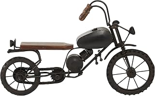 Deco 79 Metal Motorcycle Decorative Sculpture Home Decor Statue, Accent Figurine 16" x 4" x 10", Black