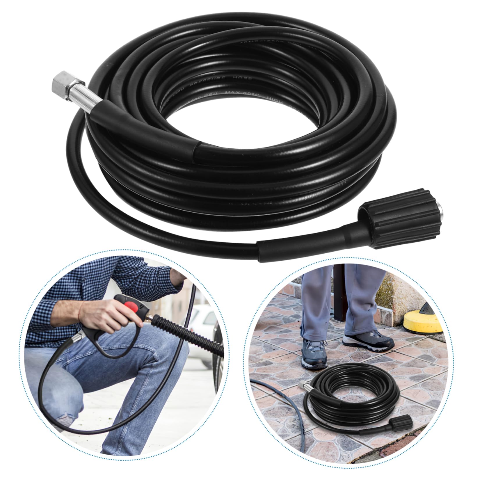 Tubo Alta Pressione Nero 160 Bar per M22 Idropulitrice 8m