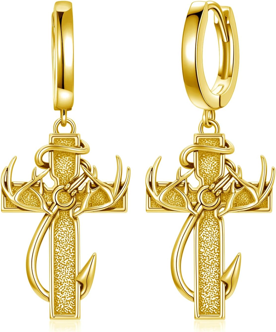 Cross Earrings for Men 925 Sterling Silver Cross Hoop Earrings Hypoallergenic Cross Jewelry Gifts for Men