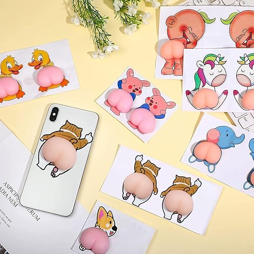 Miniatura 5 de 7 pares de calcomanías decorativas de dibujos animados 3D para automóvil o electrodomésticos de silicona anticolisión para espejo retrovisor, puerta