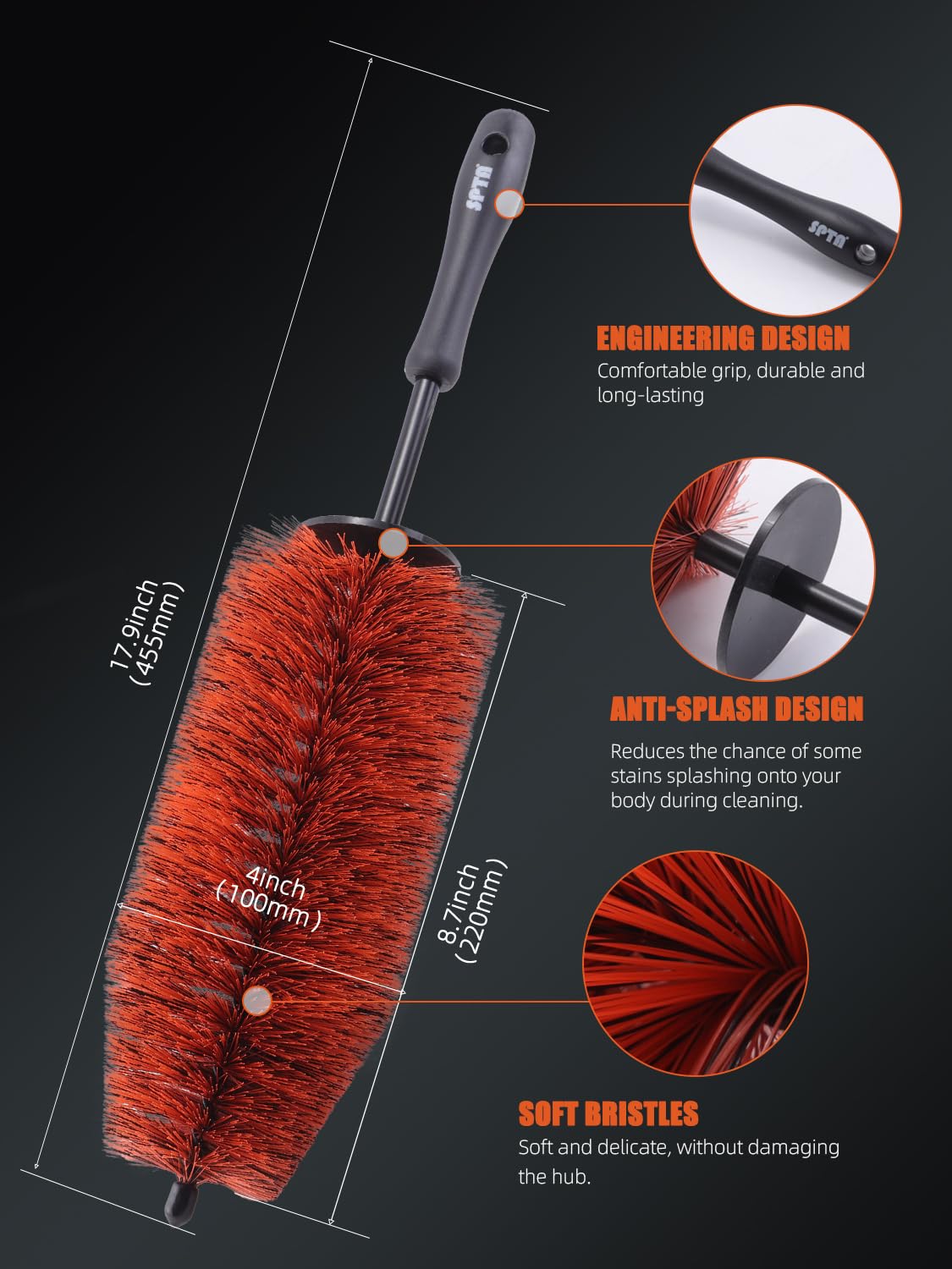 SPTA Wheel Cleaning Brush - Scratch-Free Detailer -2