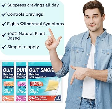 Quit Smoking Patches Step 3 in 1,60 Count Stop Smoking Aids Patches Smoking Aid to Help Quit Smoking Transdermal System Patch Help to Quit that Work