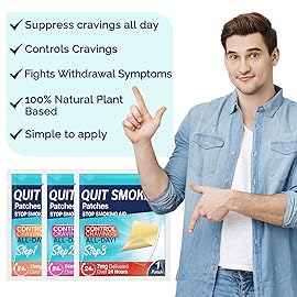 60mg Quit Smoking Patches, Step 1 2 3 Stop Smoking Aids Patches, Helping Quit Patch, 60 Count Quit Smoking Stickers That Work with 2 Weeks, Easy & Effective Anti-Stickers