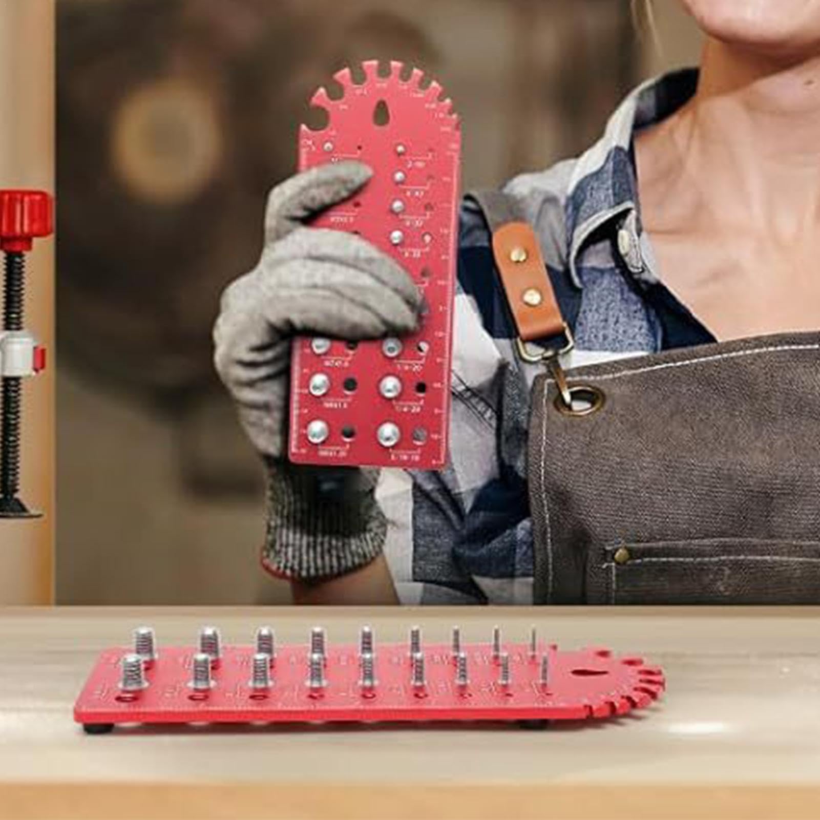 Thread Pitch Gauge, Bolt Size Identifier, Thread Gauge Tool, Multifunctional Bolt Identifier, Nut and Bolt Thread Pitch Checker Tool Multifunctional Thread Gauge for Work