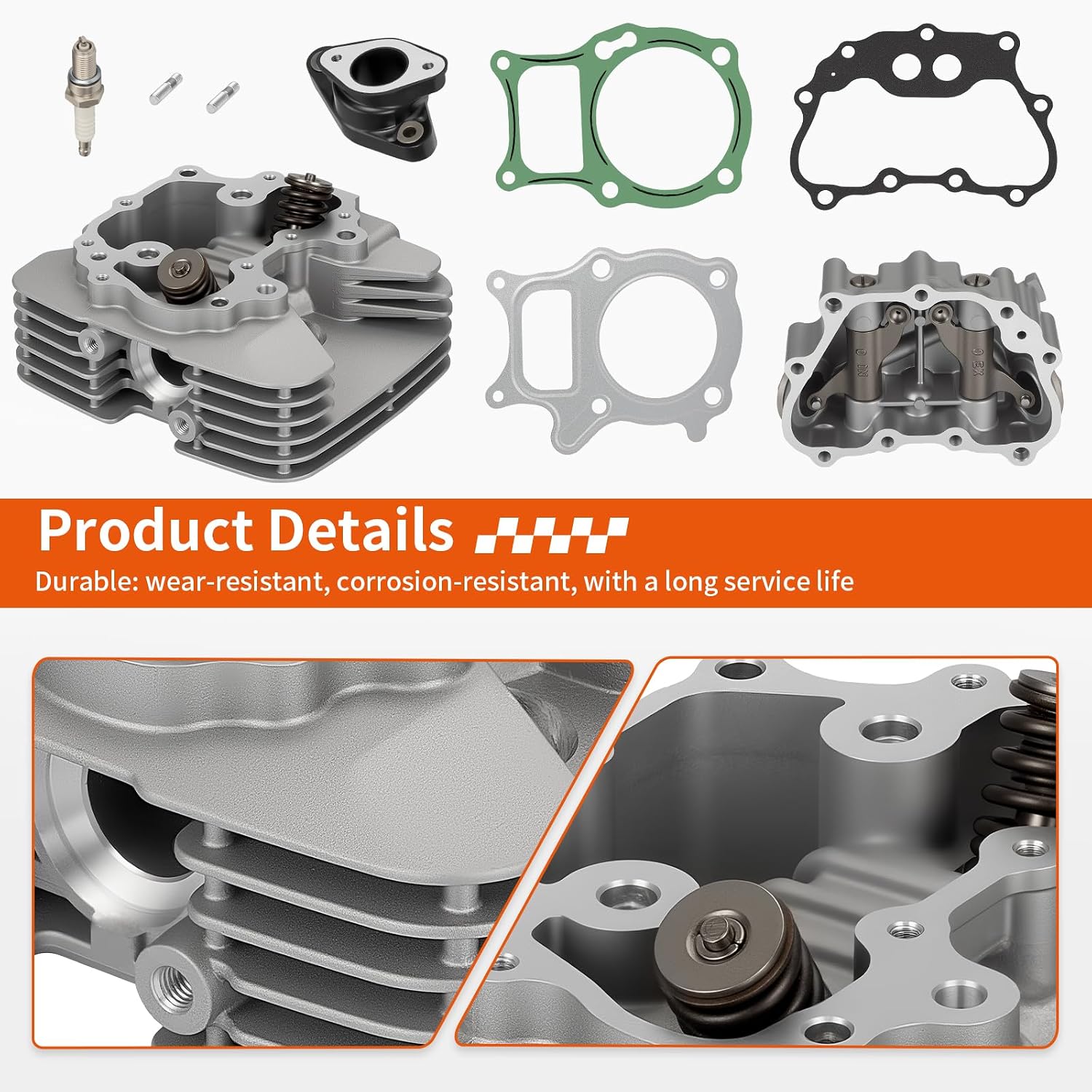 Cylinder Head Kit & Cover w/Gasket Kit For Honda Sportrax Recon 250 TRX250X
