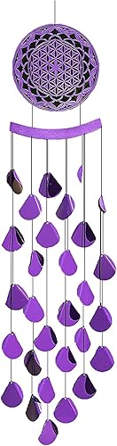 VP Home Campanillas de viento de mandala brillante de 42 pulgadas para exteriores, carillones de viento únicos con mandala, decoración al aire