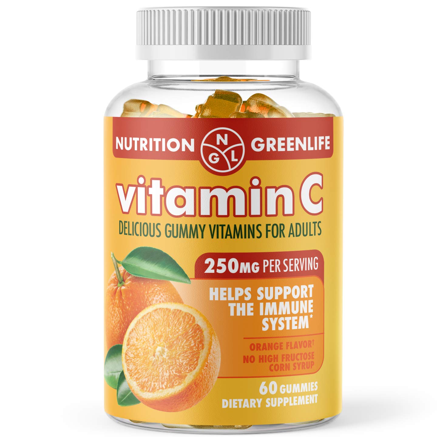 Vitamin C Gummies - Delicious All Natural Vegan Immune Support for Adults and Children 60 ct