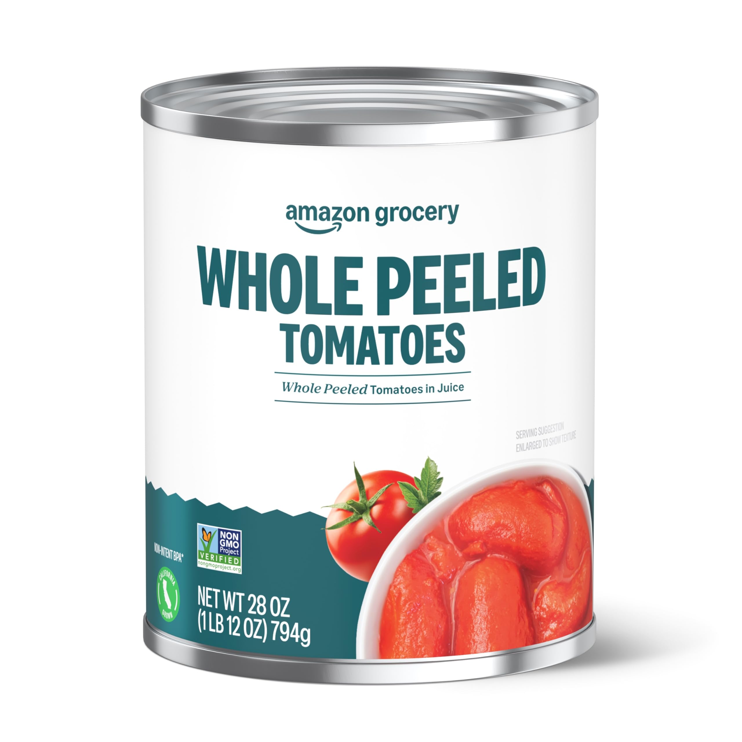 Amazon Grocery, Whole Peeled Tomatoes, 28 Oz (Previously Amazon Fresh, Packaging May Vary)