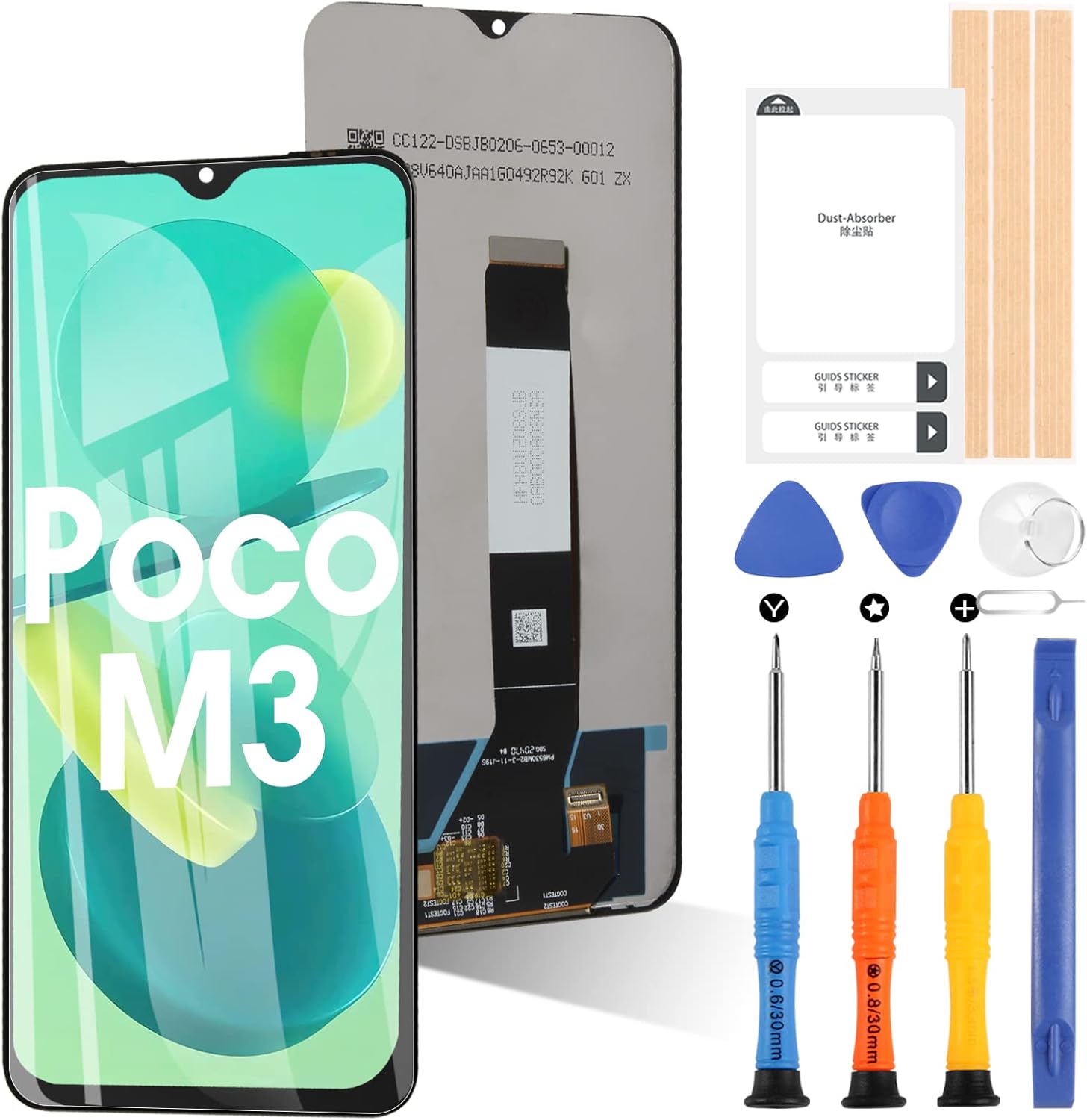 Pantalla para Xiaomi Poco M3 M2010J19CG / Redmi 9T M2010J19SG Pantalla LCD Reparación de digitalizador de pantalla táctil Piezas de repuesto con herramientas (No para Xiaomi Mi 9T/Redmi Note 9T)
