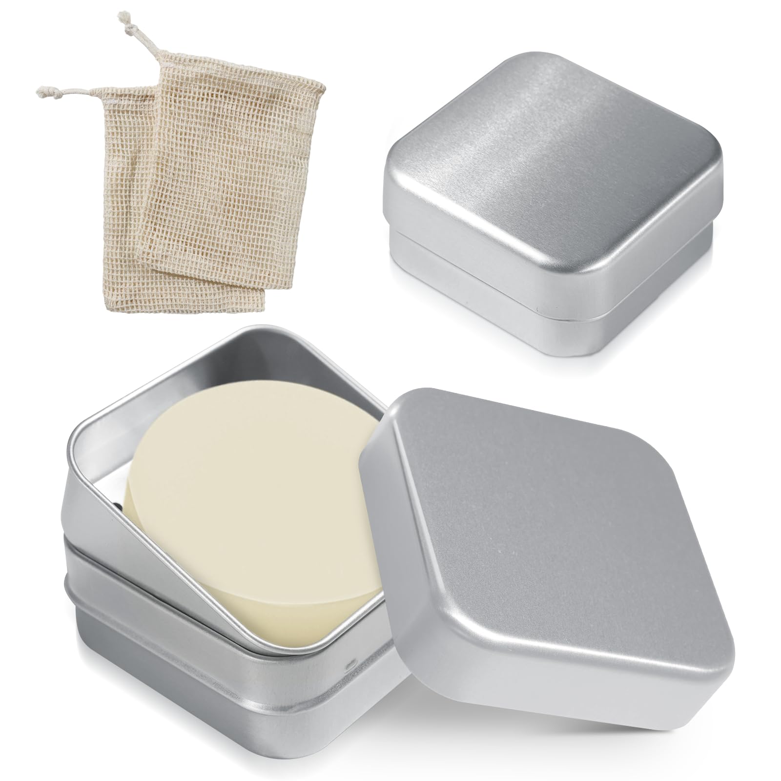 PUTING Portasapone Da Viaggio A Tenuta Stagna In Silicone Con Strato Di Drenaggio Per Bagno Palestra Campeggio - Grigio - 5