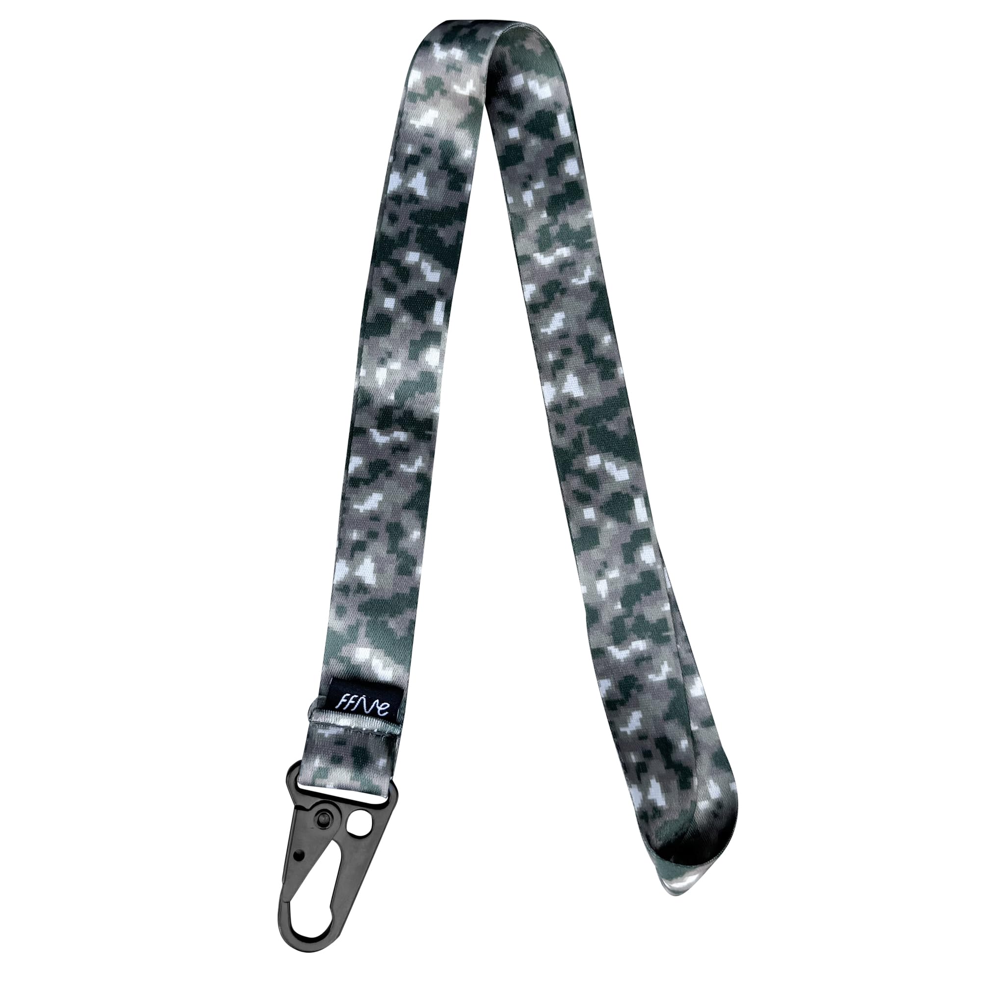 FFIVE - Lanyard camuflaje militar digital - colgar cuello llaves telefono movil tarjeta identificacion cartera poliester (MULTICAM)