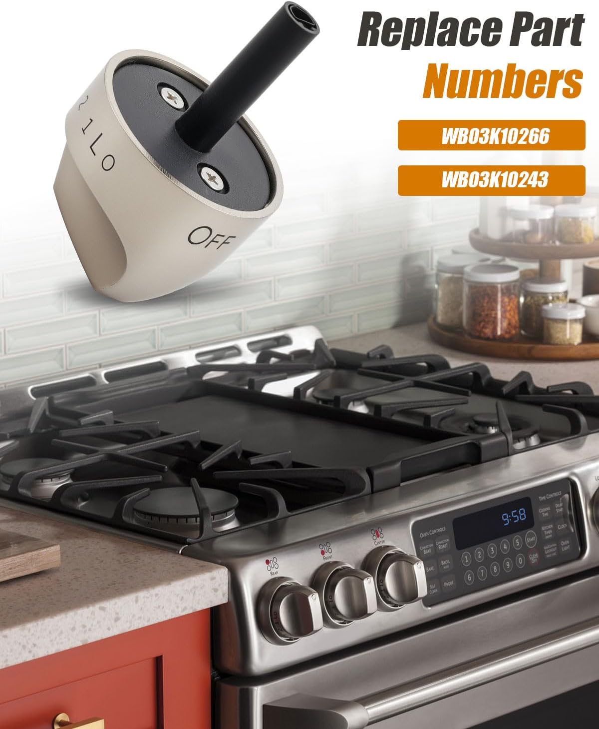 Gas Range Oven Knob Fit for GE Range Models Replace WB03K10243 WB03K10266