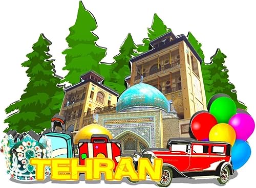 Imán de Irán Teherán para nevera de madera 3D, monumentos de viaje, coleccionables, recuerdos, decoración hecha a mano -662