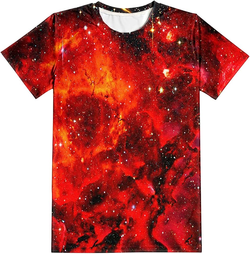 Gauekay Boys Girls T-Shirts 3D Printing Colorful Graphic Kid Shirts Cool Tees Tops Daily Wear for 6-16 Years