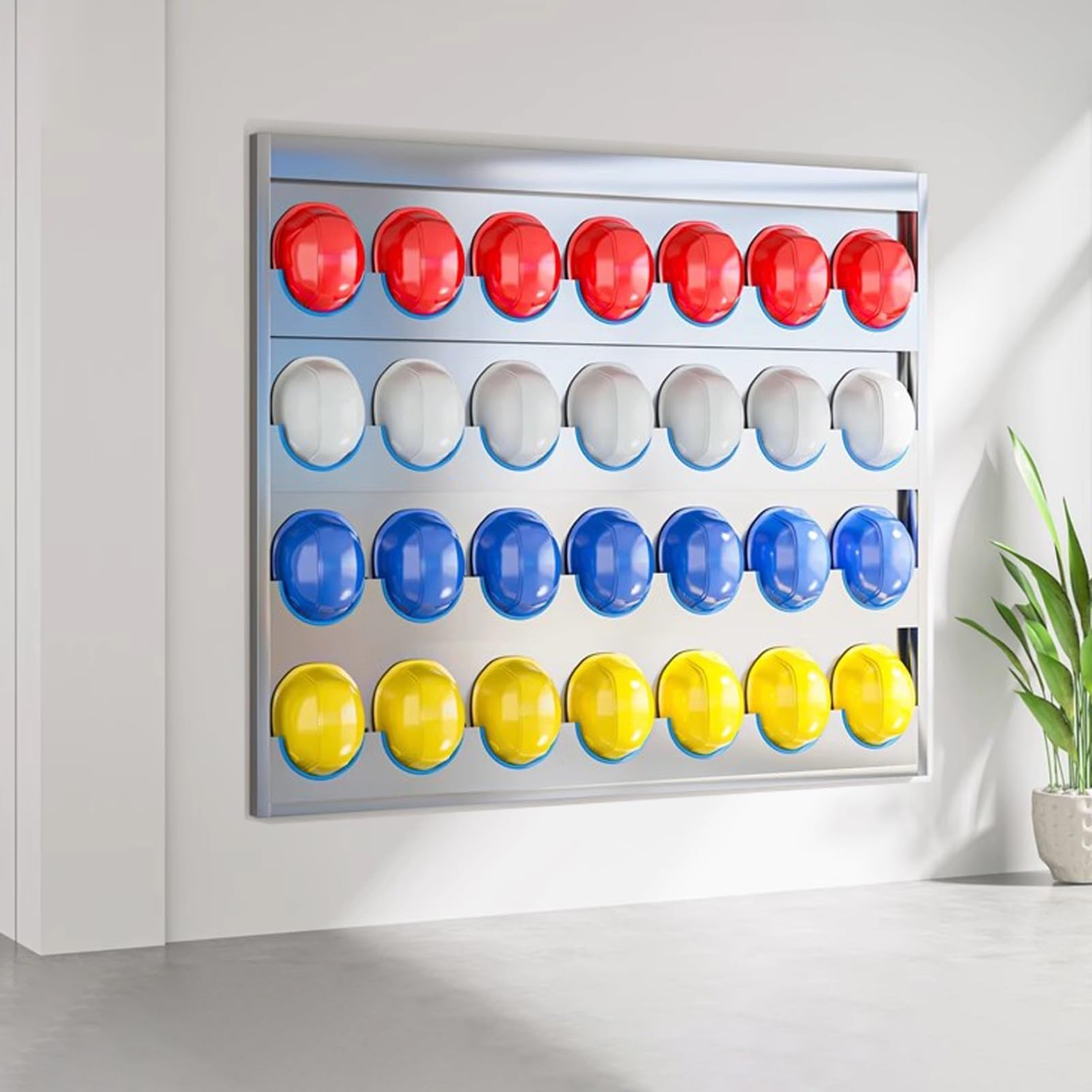 Estante de almacenamiento para casco de pared, acero inoxidable 304, organizador que ahorra espacio para fábricas y tiendas minoristas